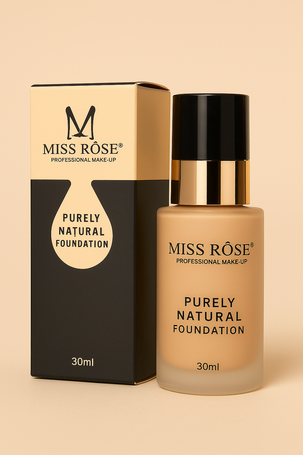 Miss Rose Purely Natural Foundation – Long-Lasting, Full Coverage,